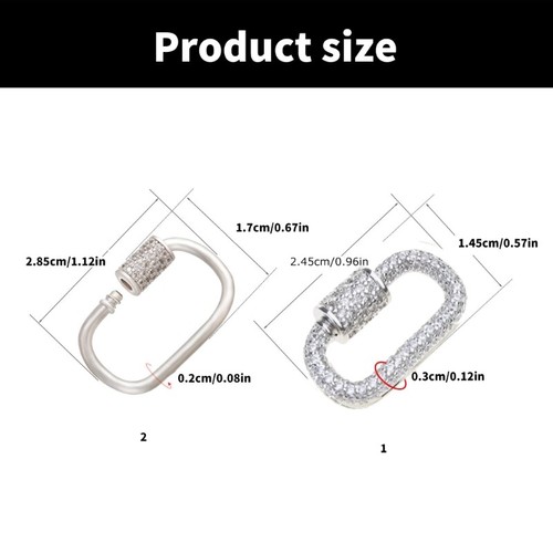 Luxurious Copper Brooch Clasp with Zircons Handmade Jewelry Making Accessories - Picture 8 of 12