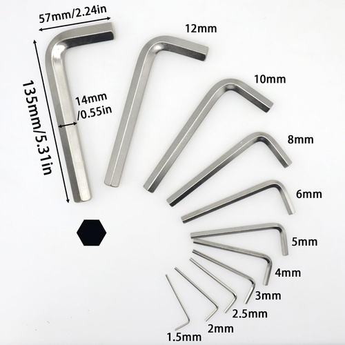14Mm Hex Key Set, 1Pcs Precision L-Shaped Allen Wrenches, Sturdy Hexagon Tool - Picture 3 of 12