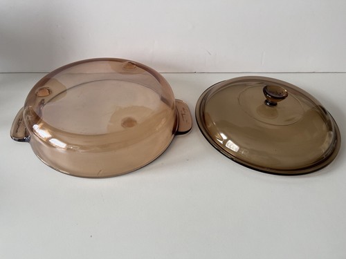 Vision Amber Casserole Dish Corning Ware France 20 cm Vintage Microwave - Picture 4 of 10
