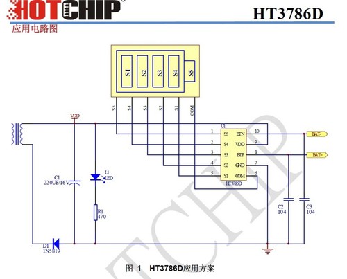 HT3786D Li-lon Battery Charger 1S mit Status - LED DIP10 | eBay