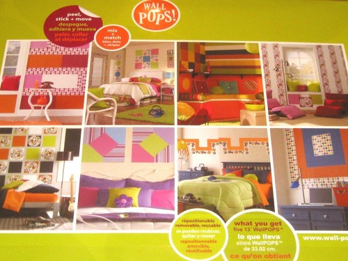 WALL POPS decals 5 13" BLOX PURPLE PERK SQUARE 13 x13 Wall Sticker Decor NIP - Picture 2 of 2