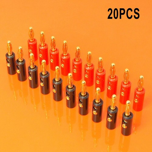4/8/20Pcs 4mm Banana Plug Male Connector Gold Audio Speaker Wire Cables NEW - Picture 35 of 35