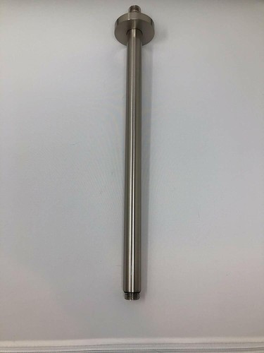 Brazo de ducha de montaje en techo escudo de 1/2 pulgada hilo NPT 16" níquel cepillado - Imagen 4 de 6