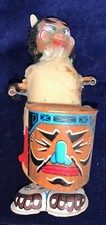 PARTS REPAIR Antique Vintage Marx Nutty Mad Indian Drummer Wind Up Tin Toy