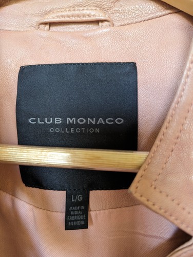 Club Monaco Women's Pink Leather Motorcycle Jacket - Picture 14 of 14