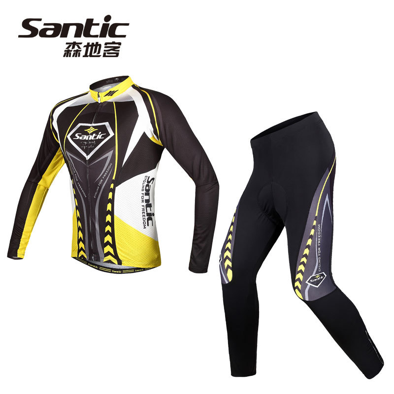 SANTIC Cycling Suits Men's Long Sleeve Power-UV Cloth Anti-Pilling Pants S-3XL SANTIC Cycling Suits Men's Long Sleeve Power-UV Cloth Anti-Pilling Pants S-3XL