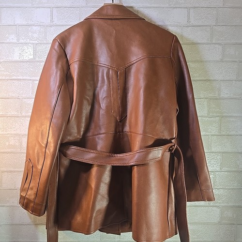 Vintage Tannery Collection Amerex Light Brown Faux Leather Jacket Women's Sz. 18 - Picture 7 of 8