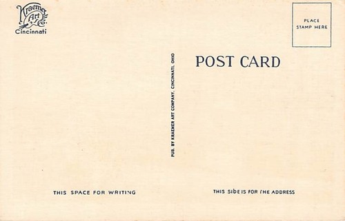 Postkarte KY: Mondlichtszene, Zug auf Brücke, High Bridge, Kentucky, Leinen - Bild 2 von 2