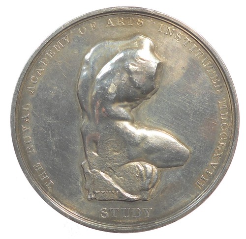 Britain Victoria ROYAL ACADEMY OF ARTS penny black portrait by Wyon silver 68mm - Picture 2 of 2