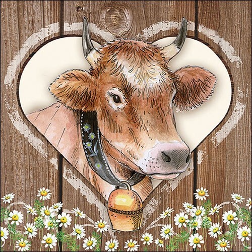 Pretty Cow - Luncheon Paper Napkins Pack Of 20 - Picture 1 of 2
