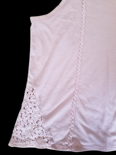 * THE CHILDREN’S PLACE Light Pink Lace Side Tank Top Girls L Size 10-12 - Picture 2 of 5