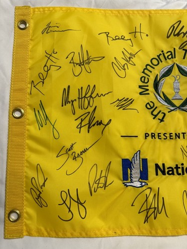 The Memorial Tournament Embroidered Flag Jsa Signed 20+ Signatures Phil Mickelso - Picture 2 of 5