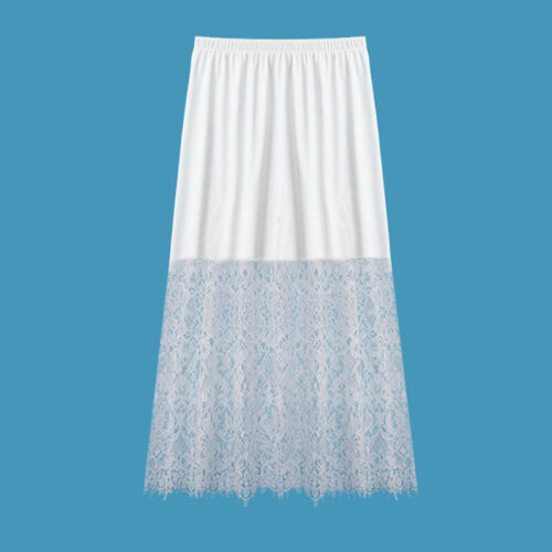 Damen Blumen Spitze Halber Slip Unter Kleider Rock Safety Unterrock Casual Chic - Bild 10 von 14