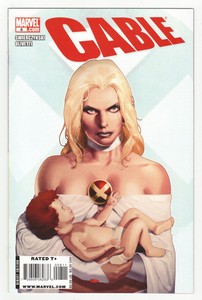 Cable-8-Marvel-2008-Emma-Frost-Messiah-Baby-Ariel-Olivetti-Art