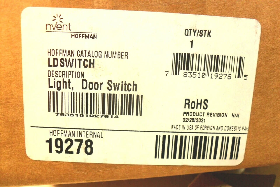 Interruptor de puerta de luz Hoffman LDSWITCH - 19278 nuevo en caja Foto 4 de 4