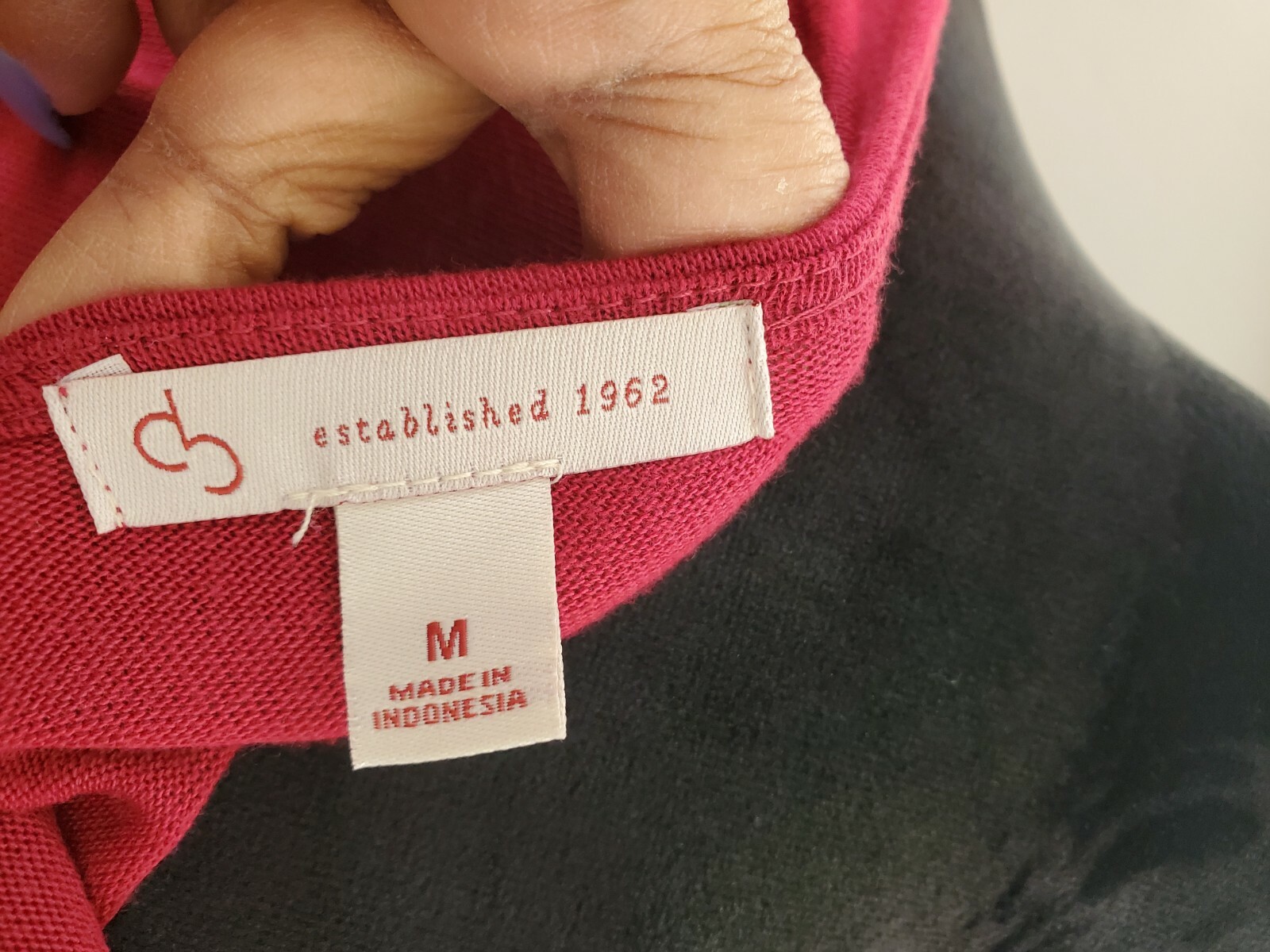 CB Established 1962 Women's Solid Red Polyester R… - image 8