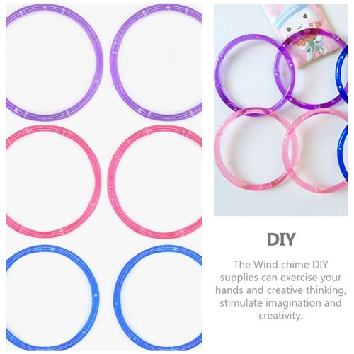 12pcs DIY Wind Chime Making Circles Acrylic Wind Chime Ring Dream Catcher - Picture 12 of 12
