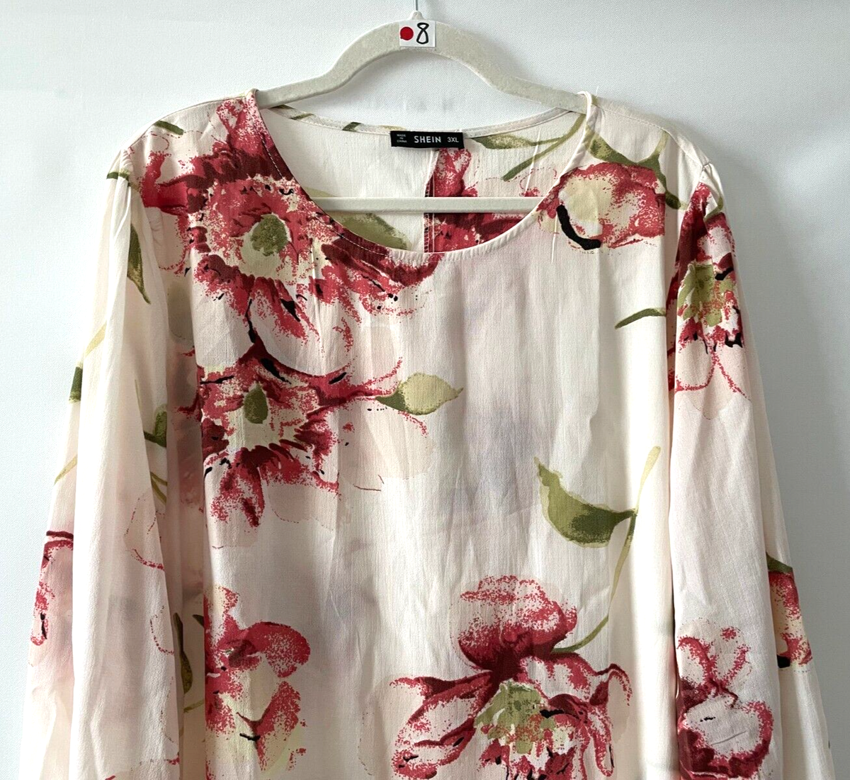 SheIn Womens Multicolor Floral Bishop Long Sleeve Blouse SheIn Womens Multicolor Floral Bishop Long Sleeve Blouse