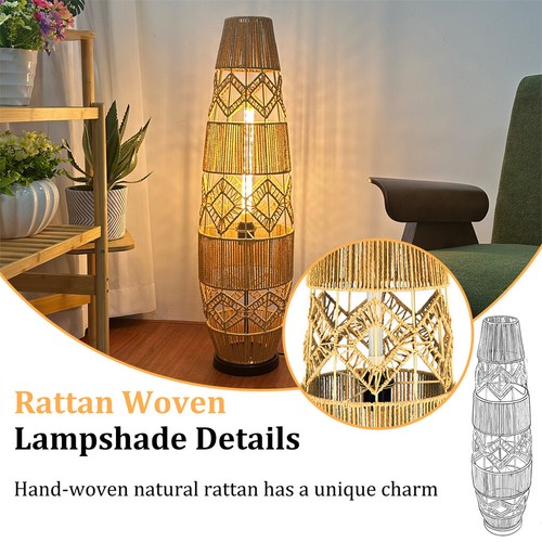 Woven Floor Lamp Led Standing Lamp for Living Room Offices Bedroom 3 Color Light - Picture 9 of 17
