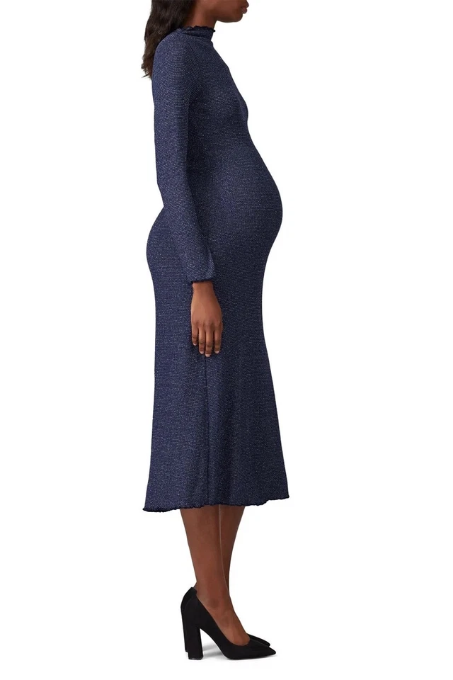 Vestido de Maternidad Rachel Pally Metálico Mara Vacaciones Navidad Azul XS S M L o XL Foto 2 de 4