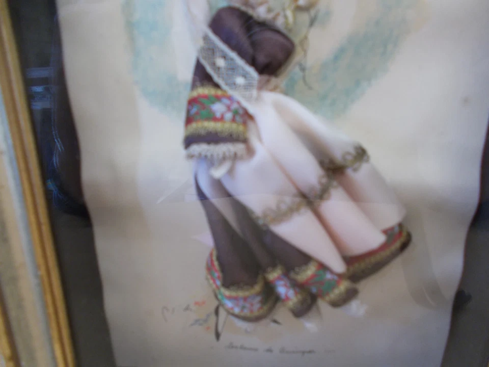 Tableau gravure ancienne  La mode illustrée   sous-verre costume de Quimper - Photo 3/4