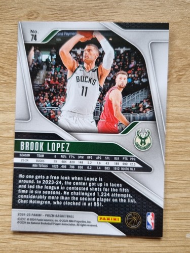 2024-25 Panini Prizm #74 Brook Lopez - Bucks - Picture 2 of 2