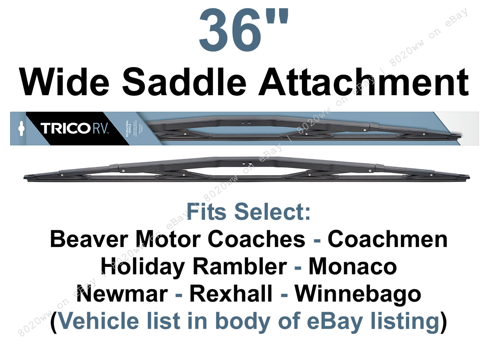 TRICO 67-361 Wiper Blade 36" HD Wide Saddle Wiper for RV Bus & Commercial Truck