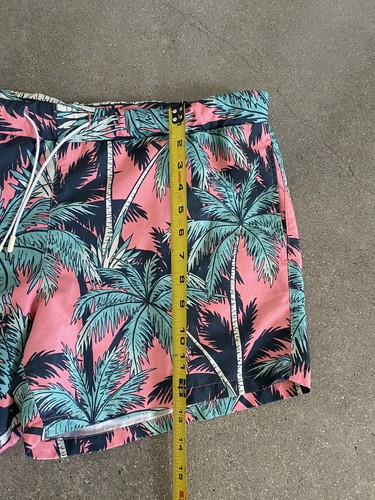 Topman swim trunks pink & green palm trees men's sz M - Picture 4 of 14