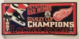 Details About Detroit Red Wings 1997 Stanley Cup Champion Locker Room Sign A2