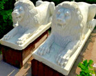 Hand-Craved White Marble Lion Sculpture Symbol of Strength Gift for Him and Her