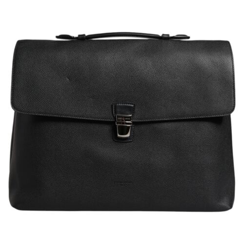 DOLCE & GABBANA Bag Black Leather Document Briefcase Top Handle Borse 1500usd