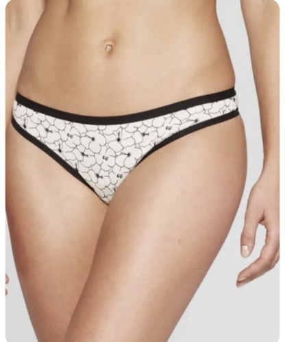 Auden Women's 3-pack Size Medium (8-10) cotton floral thong Black Nude - Picture 2 of 4