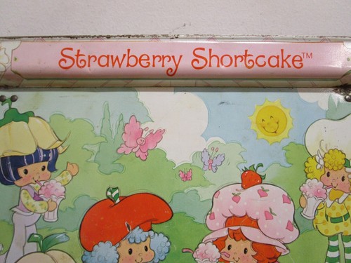 VINTAGE 1980's STRAWBERRY SHORTCAKE METAL FOLDING TV LAP TRAY - Picture 3 of 11