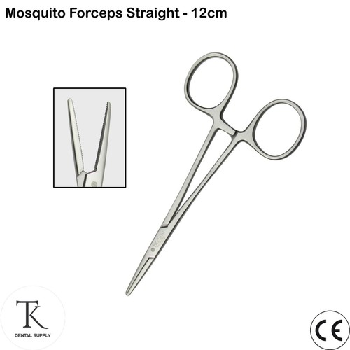 Dental Hemostatic Vets Surgery Forceps Halsted Mosquito Straight & Curved 12cm - Picture 3 of 3