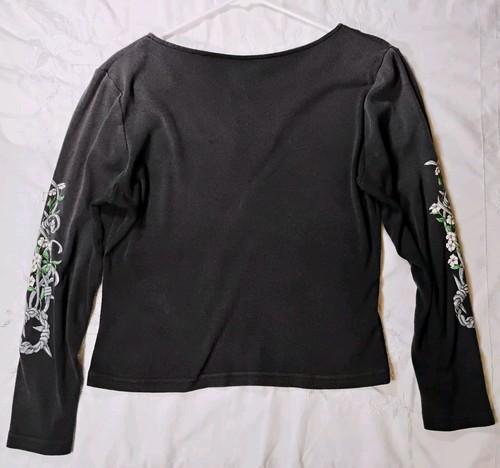 Iron Horse Saloon Women's Shirt Bike Week 2004 Size L Black Long Sleeve Tribal - Picture 14 of 19