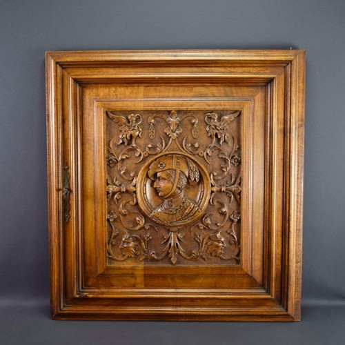 French Antique Gothic Hand Carved Wood Cupboard Door 19th - Picture 2 of 10