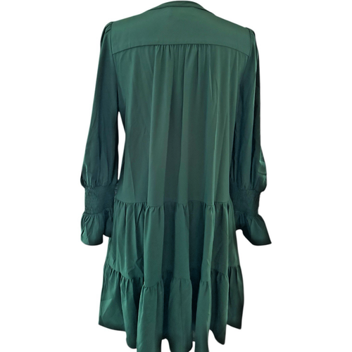 Tuckernuck Pomander Place Dress Women Large Kenzo Crepe Long Sleeve Green Tiere - Picture 16 of 19