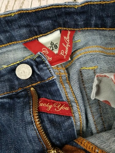 Lucky Brand Damen Größe 6 Jeans süß n' niedrig kurz Stretch toll blau verblassender Look - Bild 10 von 12