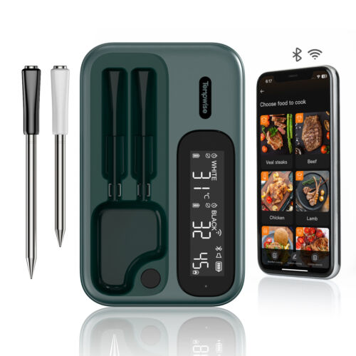 Wireless BBQ Thermometer Wifi 5G Bluetooth Outdoor Cooking Grill Probes TNT-12BW - Picture 2 of 14