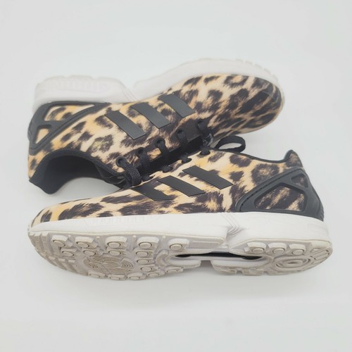 Damen Adidas schwarz hellbraun Torsion ZX Flux Cheetah Größe 4 Turnschuhe schwarz Spitze - Bild 4 von 10