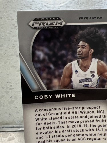 Coby White 2021 Prizm Draft Picks Purple Wave UNC Chicago Bulls Prizm Basketball - Picture 12 of 12
