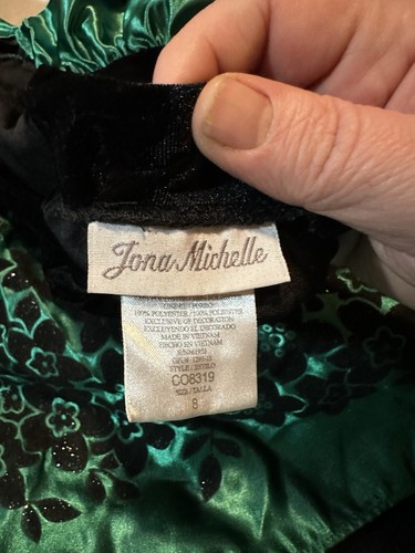 Jana Michelle Girls Size 8 Holiday Dress Green And Black - Picture 4 of 8
