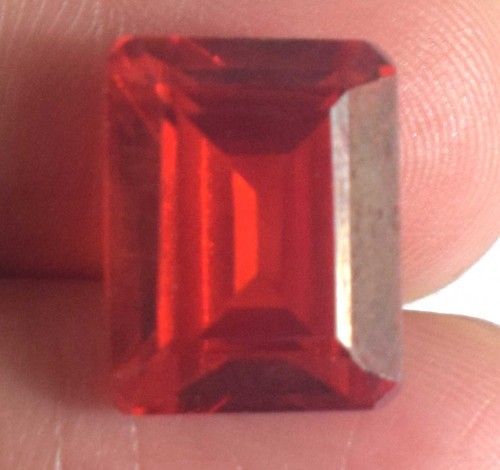 Gemme granato spessartino nigeriano taglio smeraldo 13,80 ct certificato naturale B8686836 - Foto 3 di 8