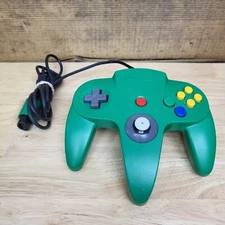 Nintendo 64 N64 OEM NUS-005 GREEN Controller Authentic With 256kb MEMORY CARD 