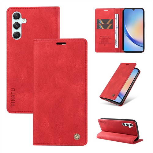 Leather Case For Samsung S23 Ultra S22 S21 S20 S10 S7 Magnetic Flip Wallet Cover - Picture 63 of 98