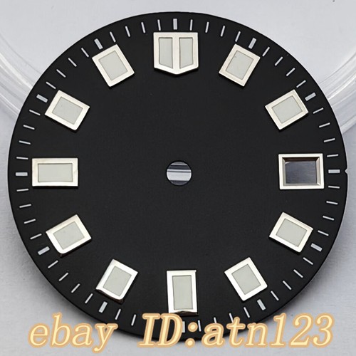 New Sterile 29mm Black Watch Dial Green Luminous NH35 NH36A Watch Movement Parts - Picture 8 of 12