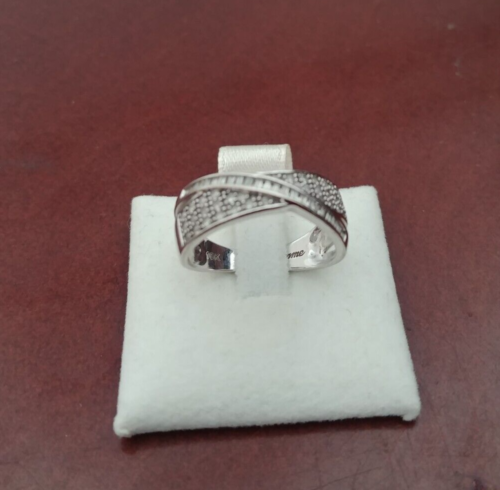 Authentic Ciemme 10K White Gold .58 CTW Round/Baguette Natural Diamond Band Ring - Picture 10 of 20