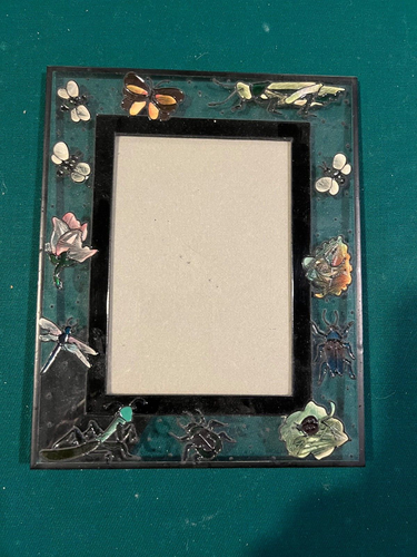 Vetro - Cornice portafoto motivo insetti 6 1/4" X 7 1/2"