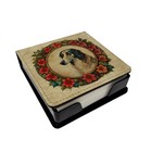 Borzoi Christmas Flowers Pu Leather Note Paper Holder Dac2326Nt4