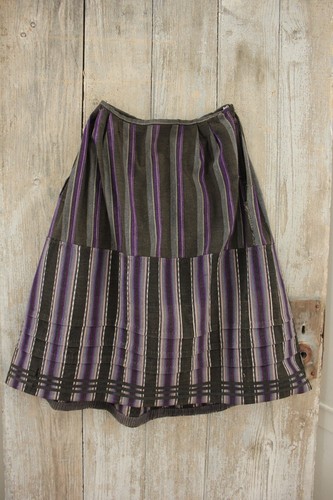 Peasant Skirt Antique French work wear Chore garment woman's wool 26 inch waist - Picture 5 of 11